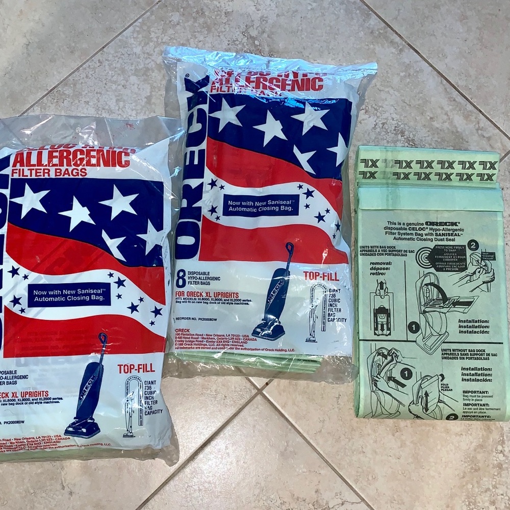 ORECK CELOC Hypoallergenic filter bags top fill vacuum cleaner replacement bags